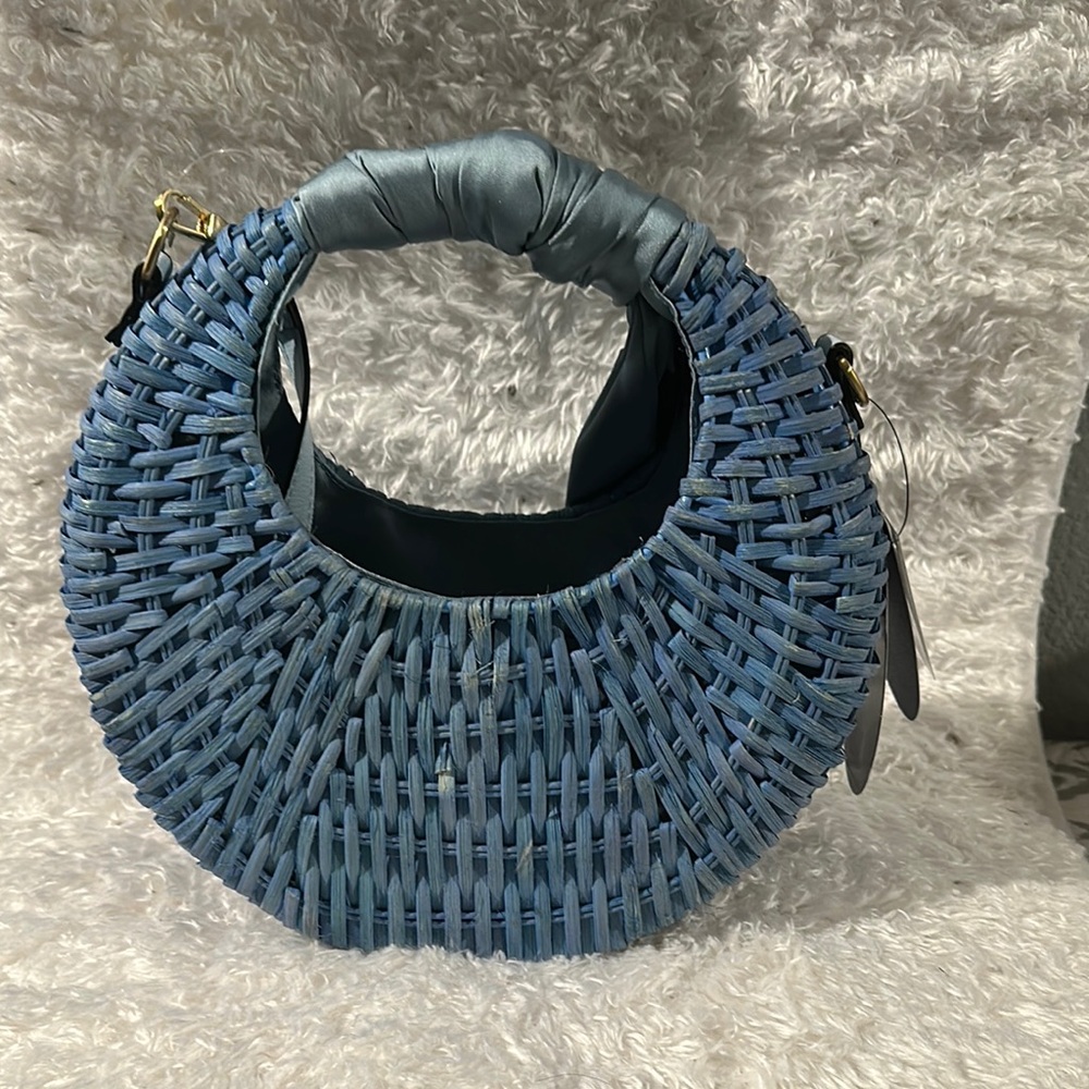 Scoop NYC Blue Textured Shoulder Bag